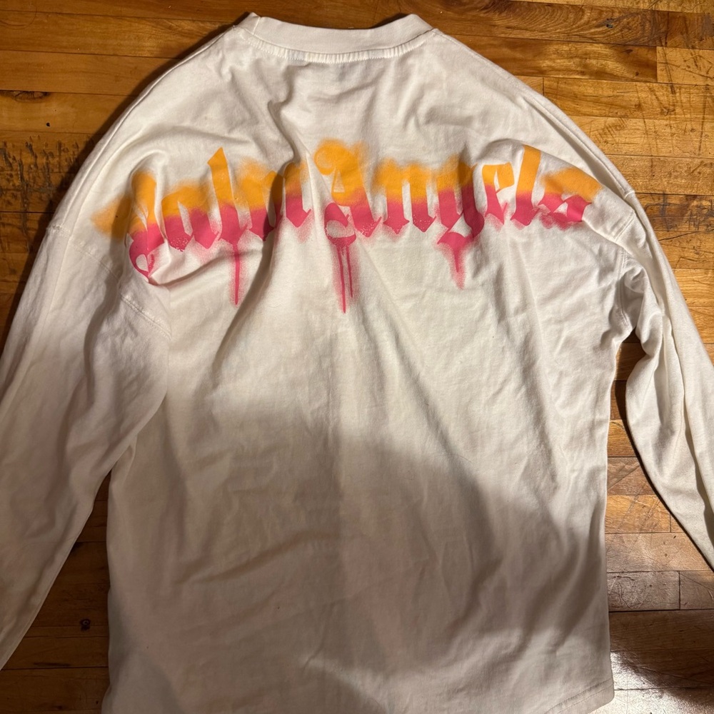 Palm Angels Cream Crew Neck Tee